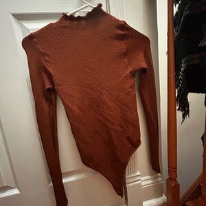 Free People Rust Long Sleeve Top